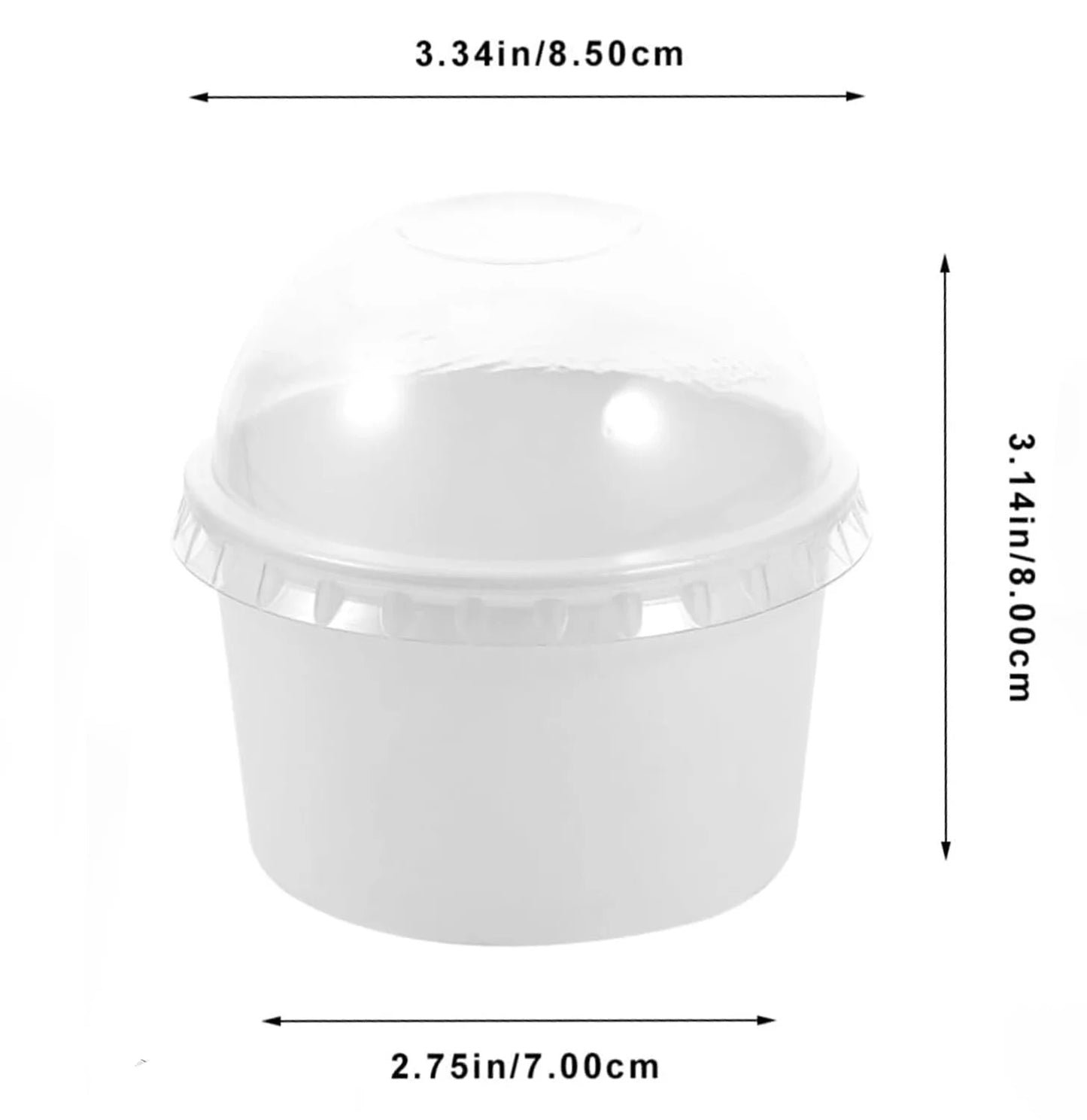 10/25Pcs Disposable Ice Cream Cups with Lids, Dessert Cups Ice Cream Bowls for Hot or Cold Food, Handmade DIY Cake Paper Cups